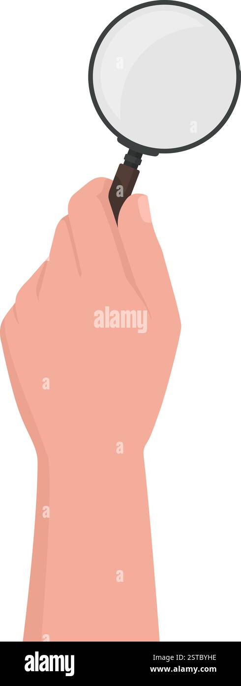 Hand mit Lupe, Forschungskonzept Stock Vektor