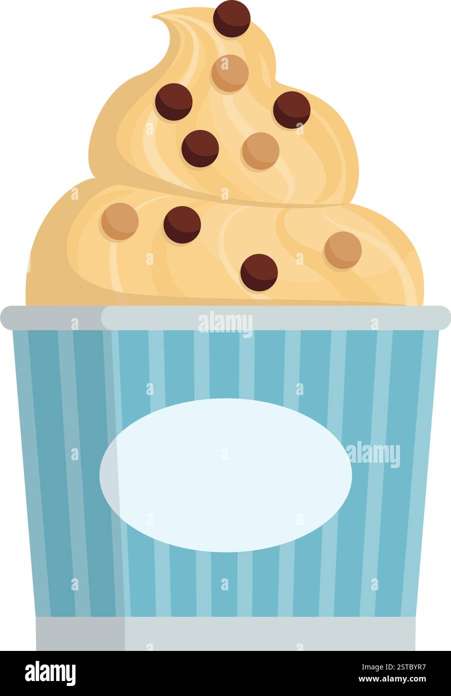 Köstliches Eis mit cremigem Vanillegeschmack in einer Tasse, isoliert Stock Vektor