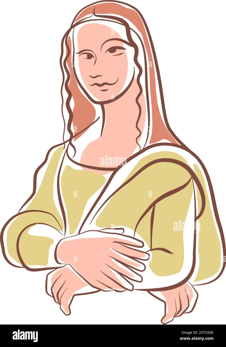 Verzerrtes lustiges Mona Lisa Porträt: generatives Kunstversagen, isoliert Stock Vektor