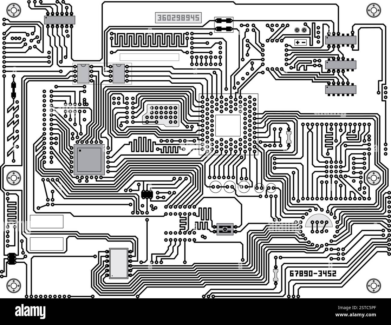 Schaltkreise – industrieller High-Tech-Hintergrund Stockfoto