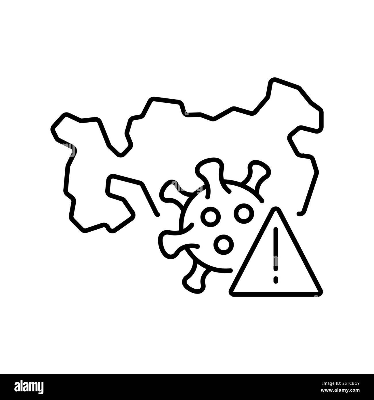 Symbol für die Zeile des Epidemie-Frühwarnsystems. Vektorisoliertes Element. Bearbeitbare Kontur. Stock Vektor