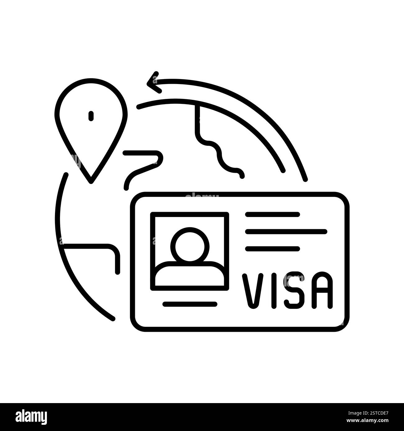 Symbol für Einreiseleitung. Vektorisoliertes Element. Bearbeitbare Kontur. Stock Vektor