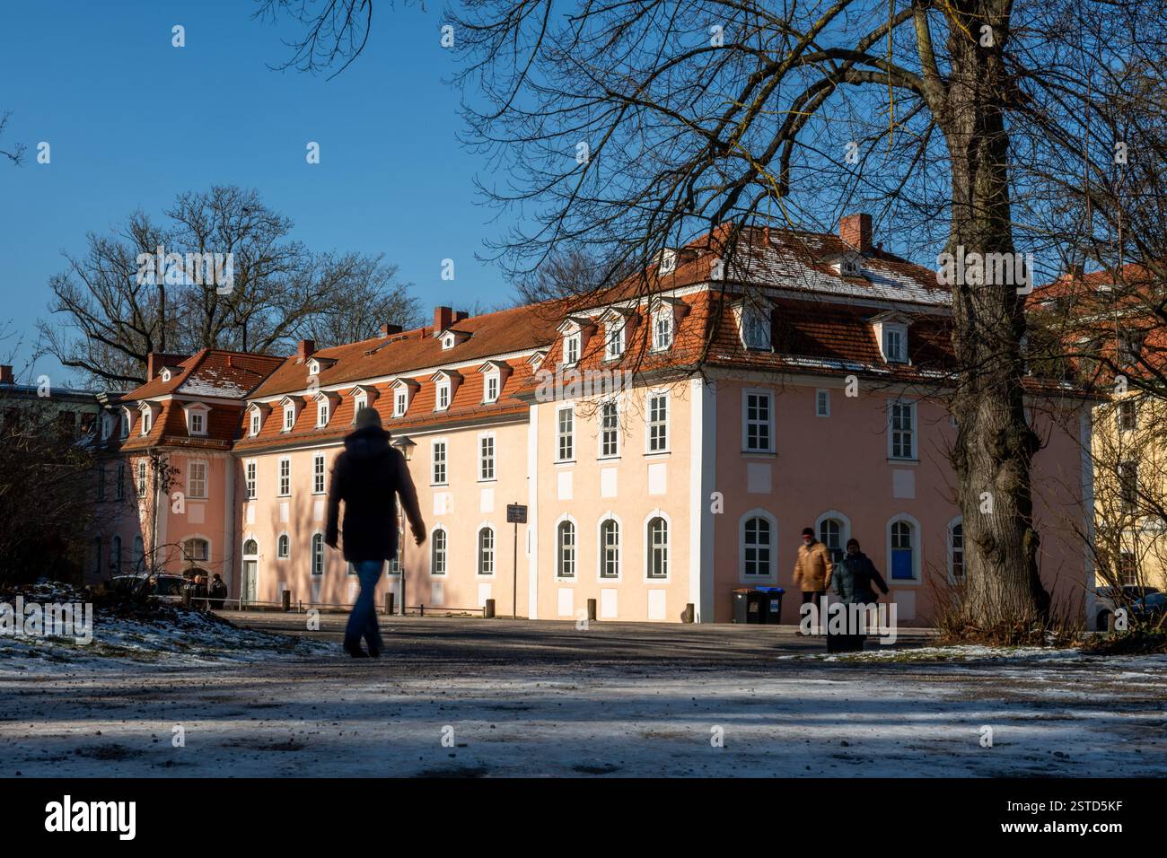 Weimar, Deutschland. Februar 2025. Außenansicht von Frau von Steins Haus. Die Stadt Weimar hält eine Pressekonferenz ab, um über das Urteil des Amtsgerichts Erfurt zu informieren, das der Stadt Weimar das Recht einräumt, das ehemalige Haus von Goethes Freundin Charlotte von Stein (1742–1827) zurückzukaufen. Quelle: Jacob Schröter/dpa/Alamy Live News Stockfoto