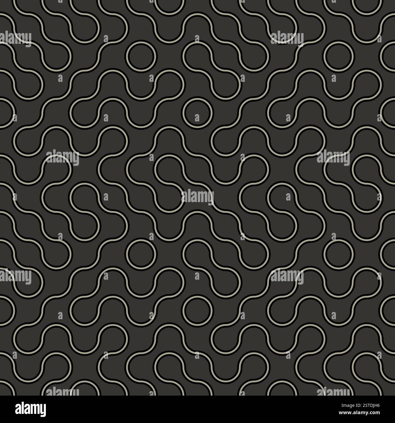 Abstraktes geometrisches Muster - gekrümmte Linien auf dunklem Hintergrund Stockfoto
