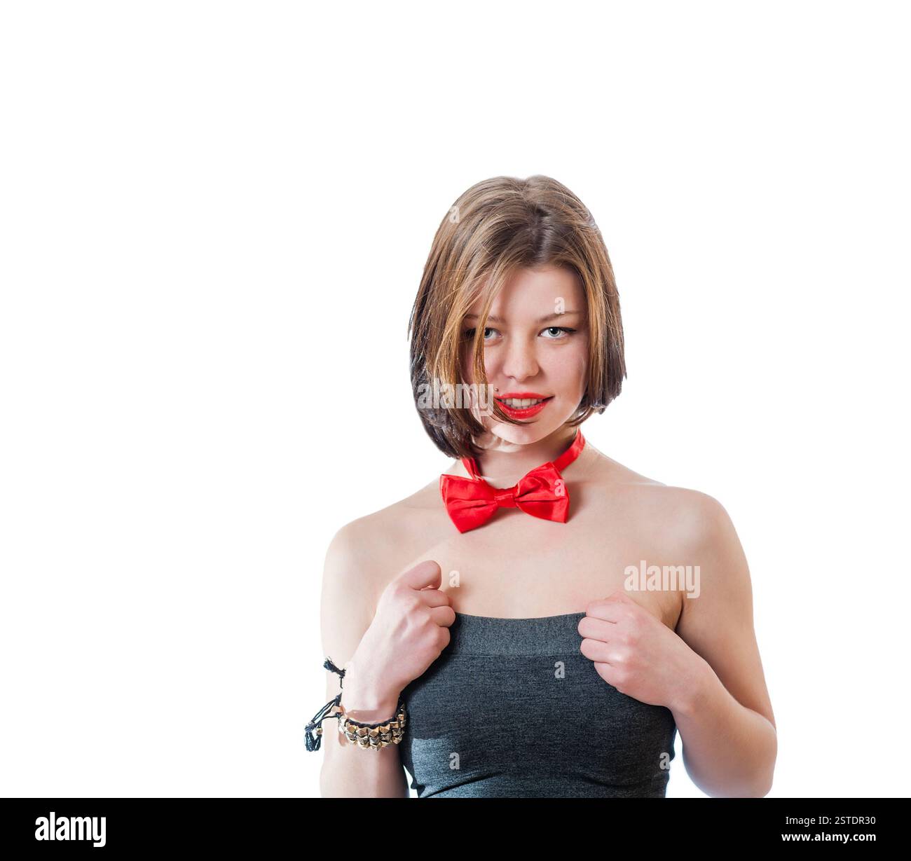 Kabelbinder, Buchse isoliert Stockfoto