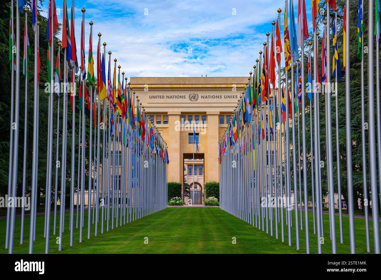 Sitz der Vereinten Nationen in Genf Stockfoto