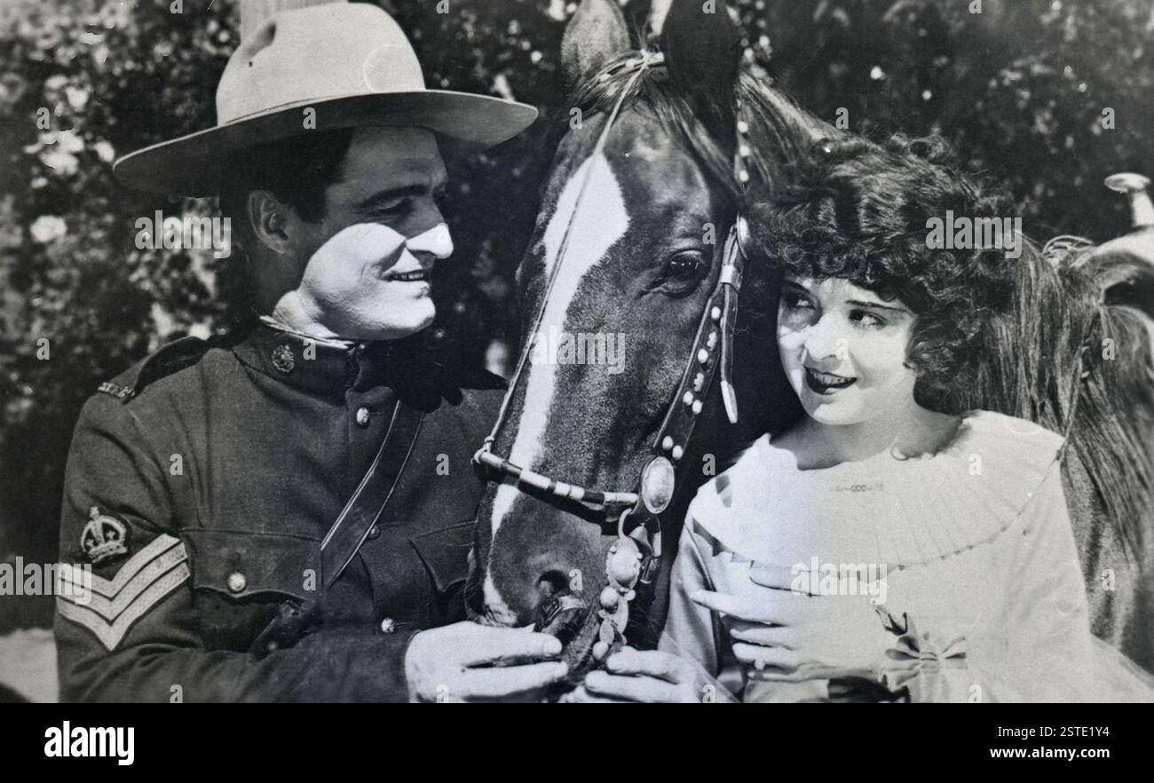 US-amerikanischer Filmschauspieler Tom Mix in einer Filmszene, USA 1920er Stockfoto