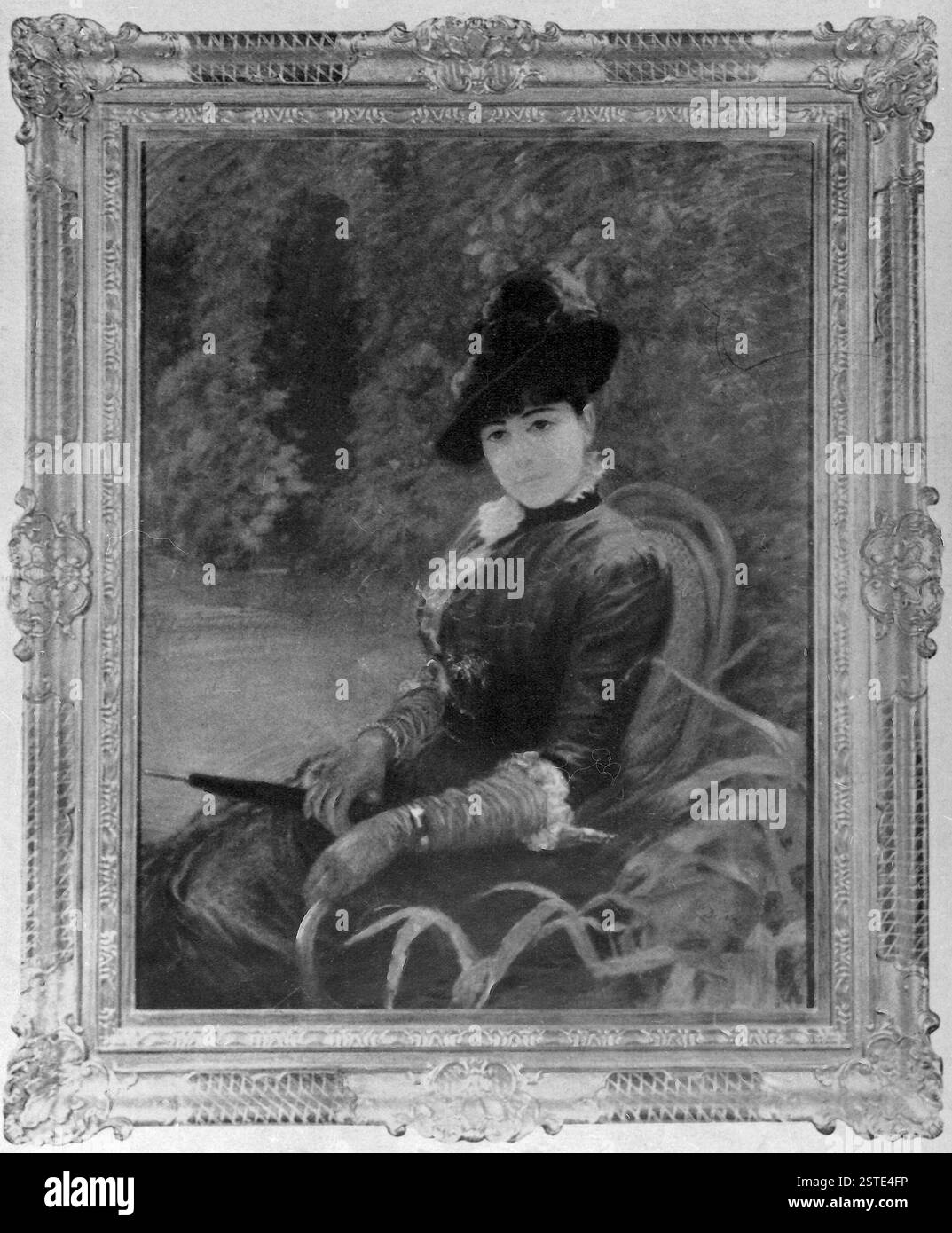 Frau in Blau, Gemälde des italienischen Künstlers Giuseppe de Nittis, 1870er Jahre Stockfoto