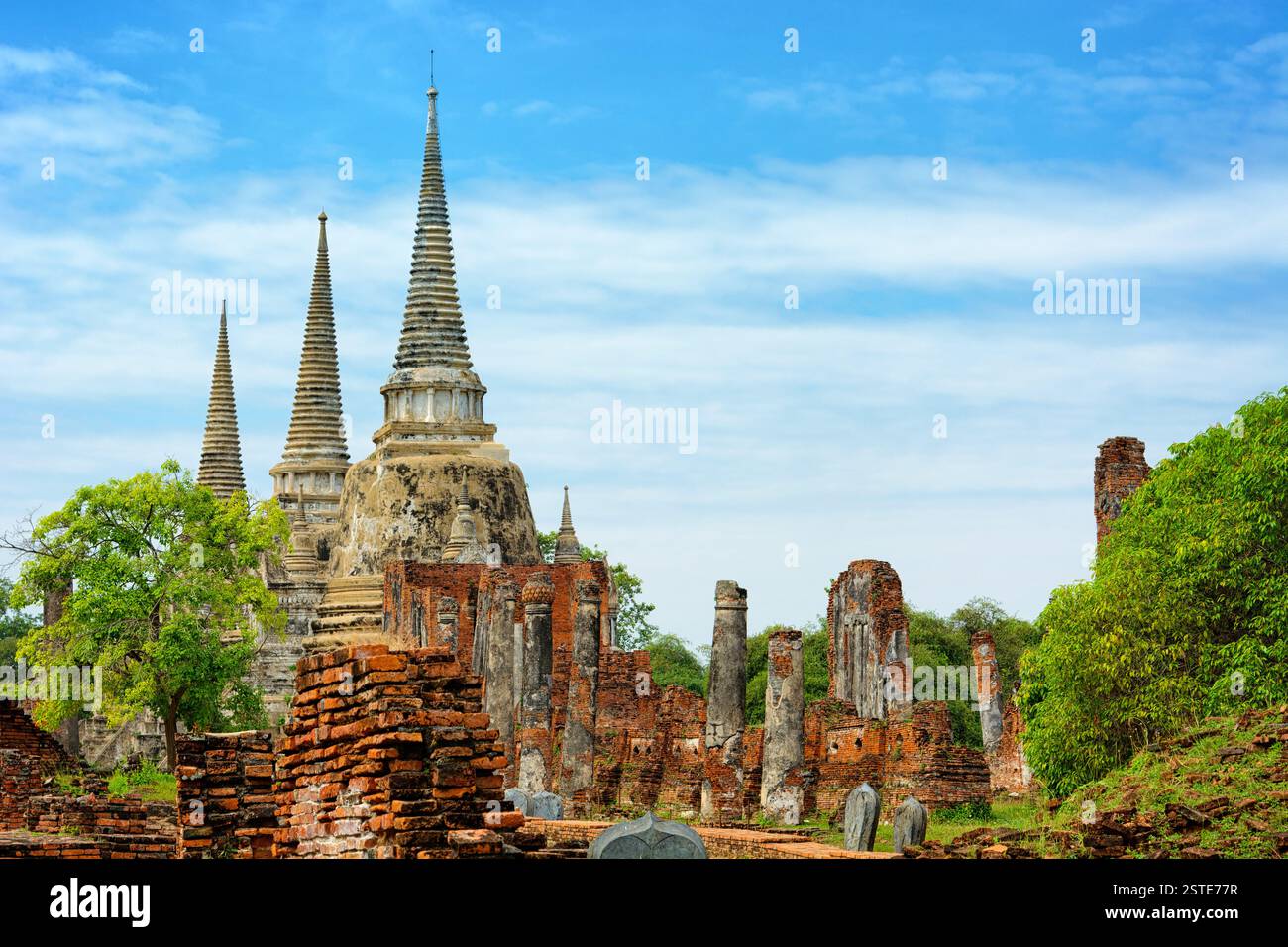 Wat Phra Si Sanphet Tempel. Thailand, Phra Nakhon Si Ayutthaya Province Stockfoto