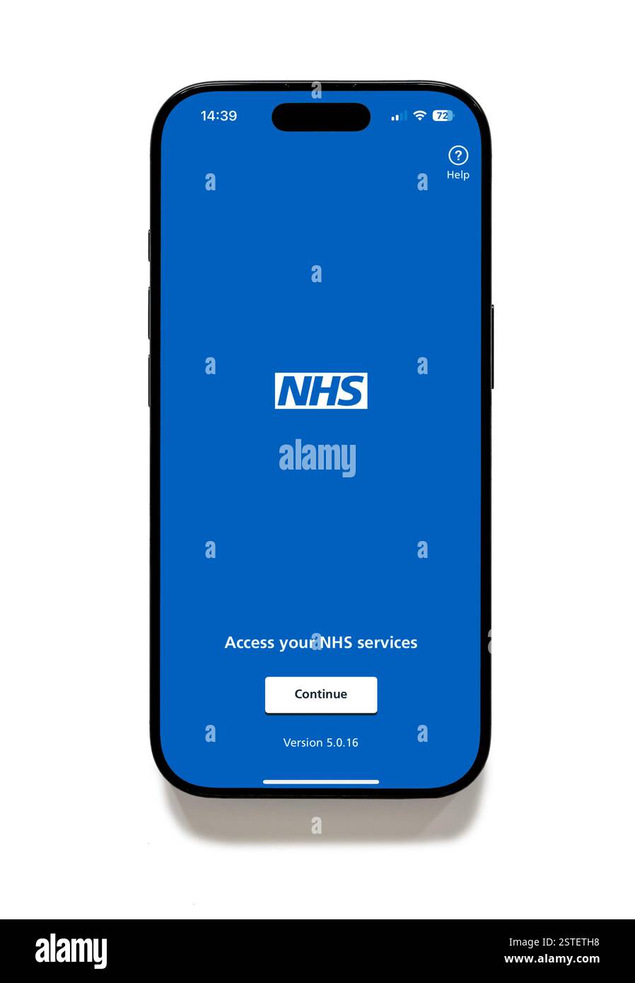 NHS-App auf einem iPhone 16 Plus Stockfoto