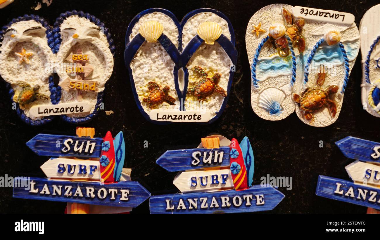 Lanzarote Espagne Aimant de réfrigérateur 3D Cadeau souvenir touristique Décoration de maison et de cuisine Aimant magnétique Lanzarote Espagne Aimant de réfrigérateur