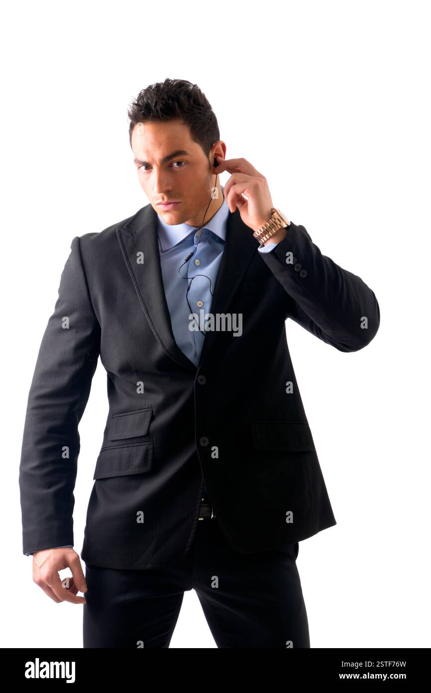 Eleganten Mann Ressed als Leibwächter oder Security agent Stockfoto