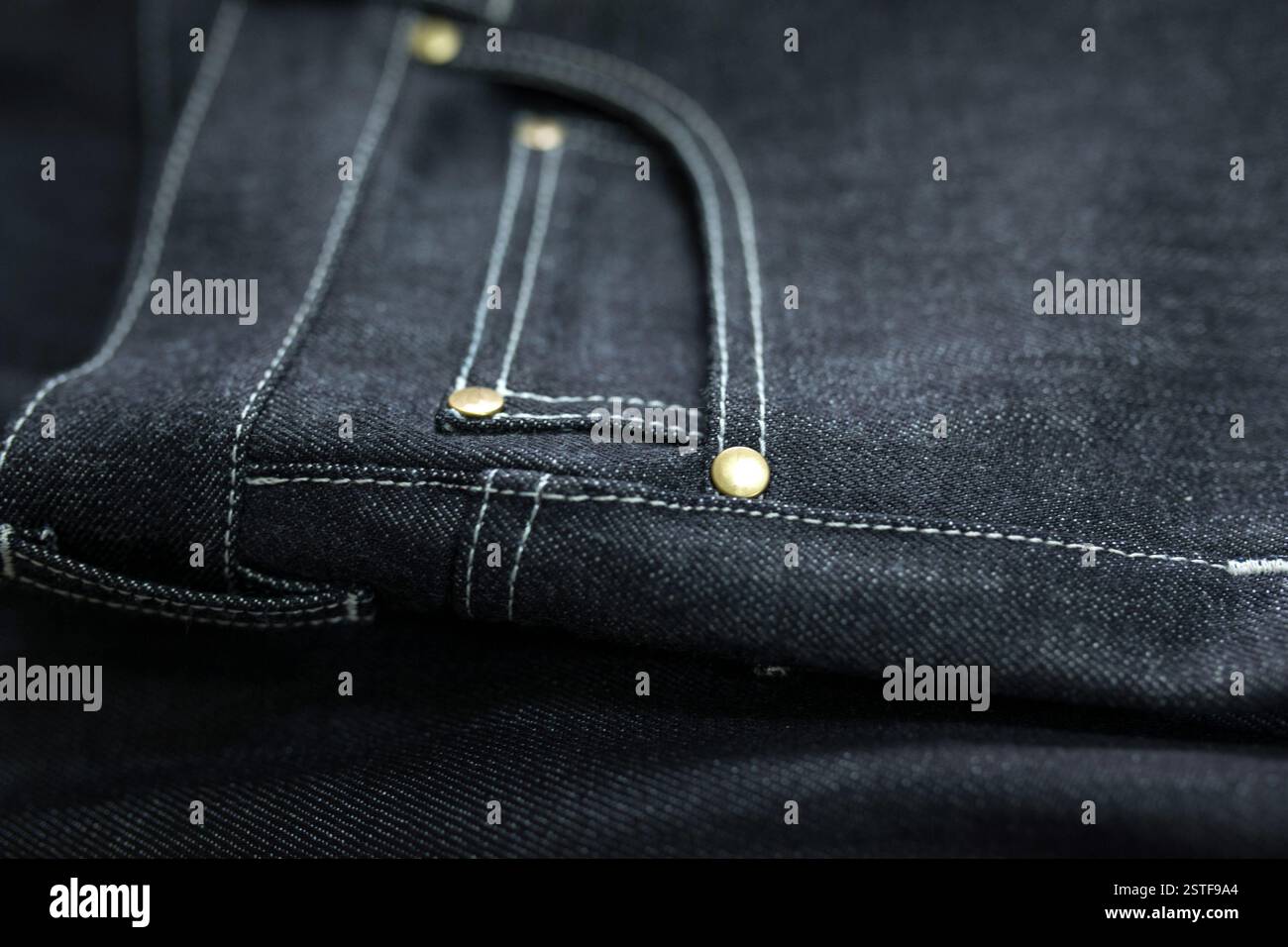 Selvedge Denim Jeans Nahaufnahmen Stockfoto
