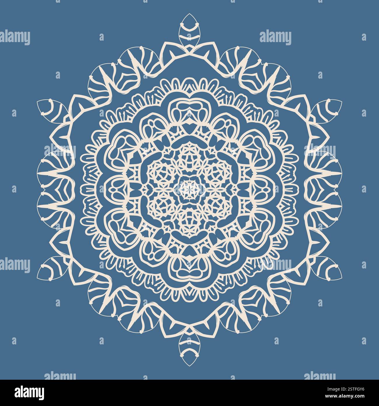 Umrissener Mandala-Hintergrund für Grußkarte, Broschüre, Karte oder Einladung mit islamischen, arabischen, indischen, osmanischen und asiatischen Motiven. Stockfoto
