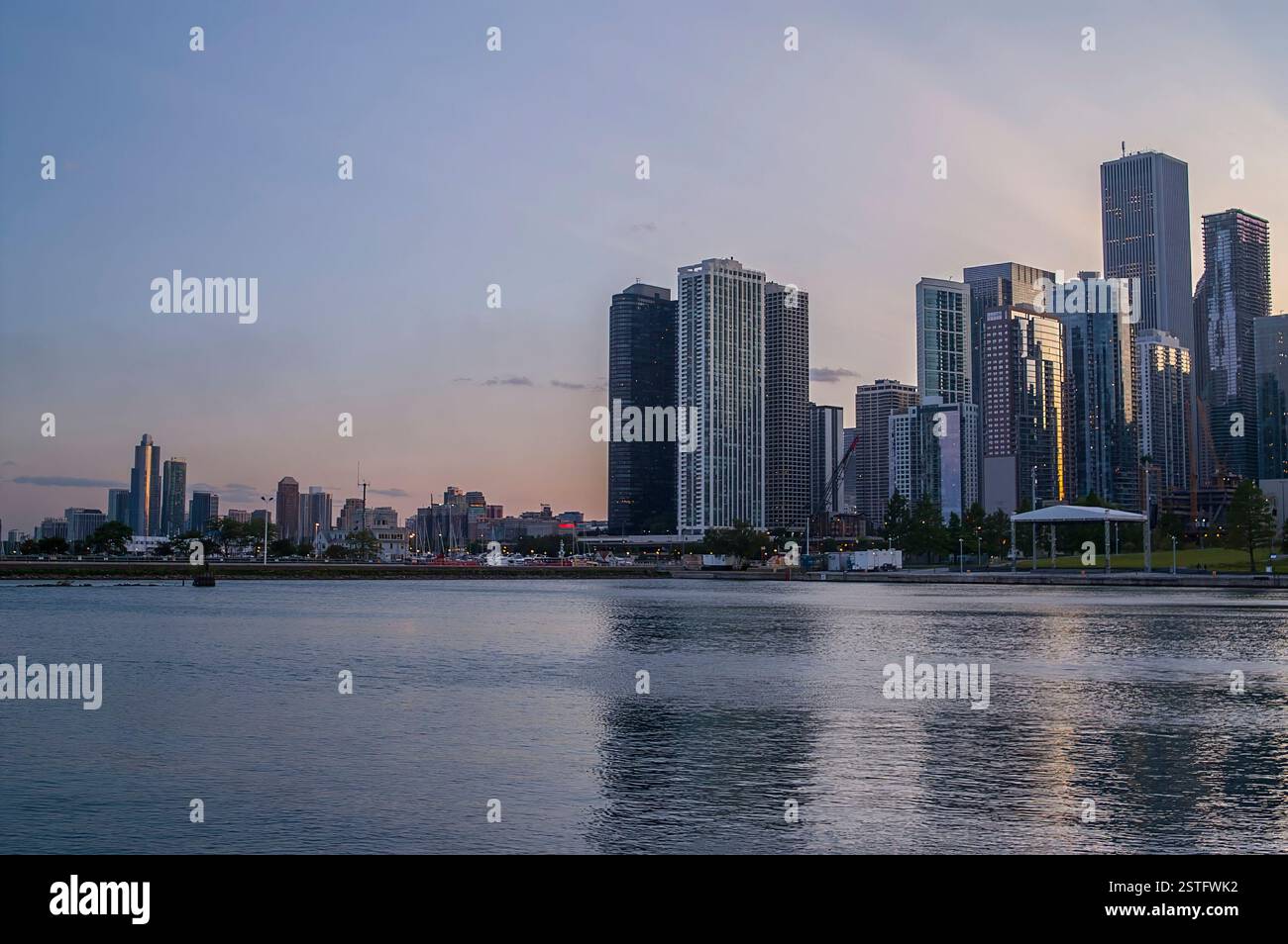 Chicago Loop, Illinois, USA; Stadt ​​center, Stadtzentrum; Blick auf die Stadt vom Michigansee; Blick auf die Stadt vom Michigansee; Skyline Stockfoto