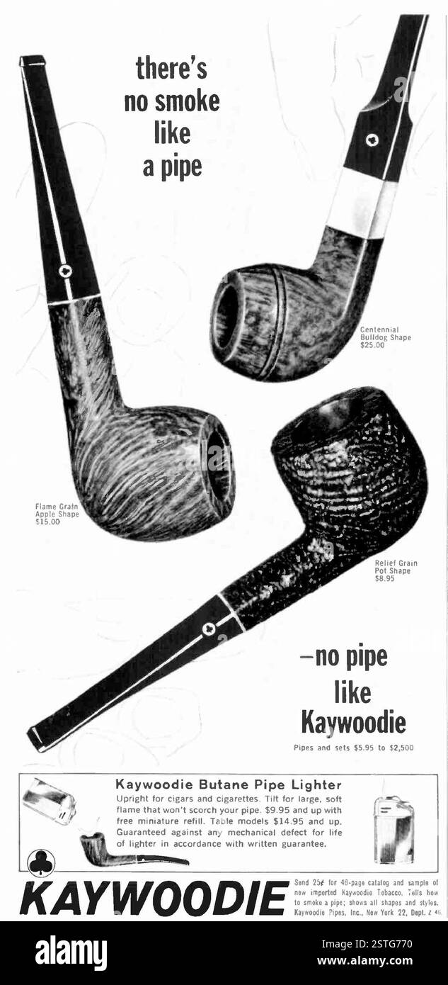 1964 US Kaywoodie Pipes Werbespot Stockfoto
