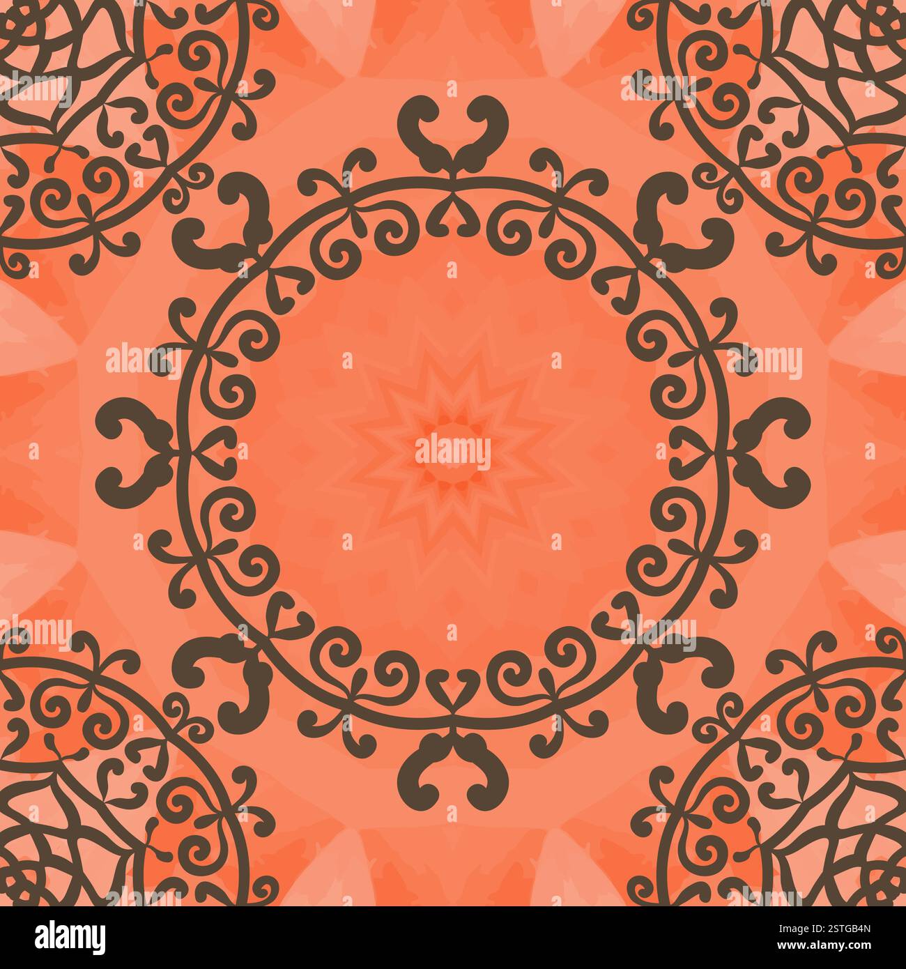 Arabesque-Motiv. Nahtlose Doodle Blume Rahmenhintergrund in Vektor mit strukturellen Muster. Ethnische abstrakte Blumenmuster. Stockfoto