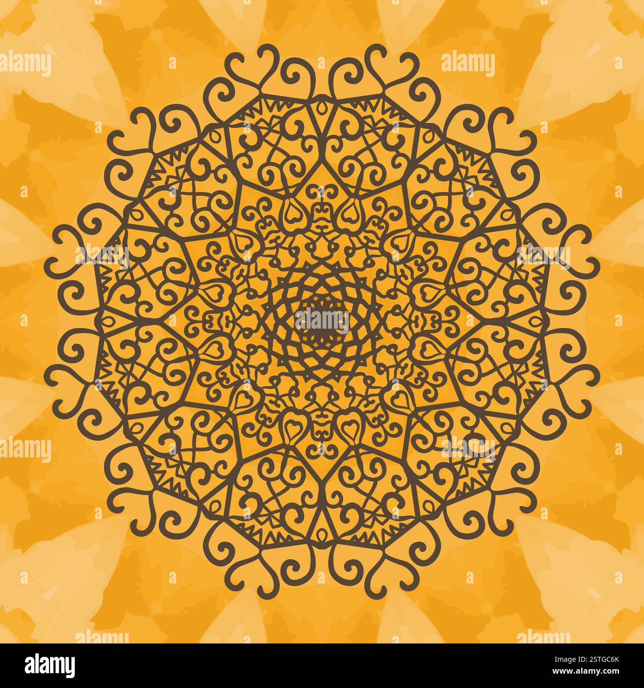 Mandala-Hintergrund zu drucken. Vintage dekoratives Element auf nahtlose Textur. Handgezeichnete Hintergrund. Stockfoto