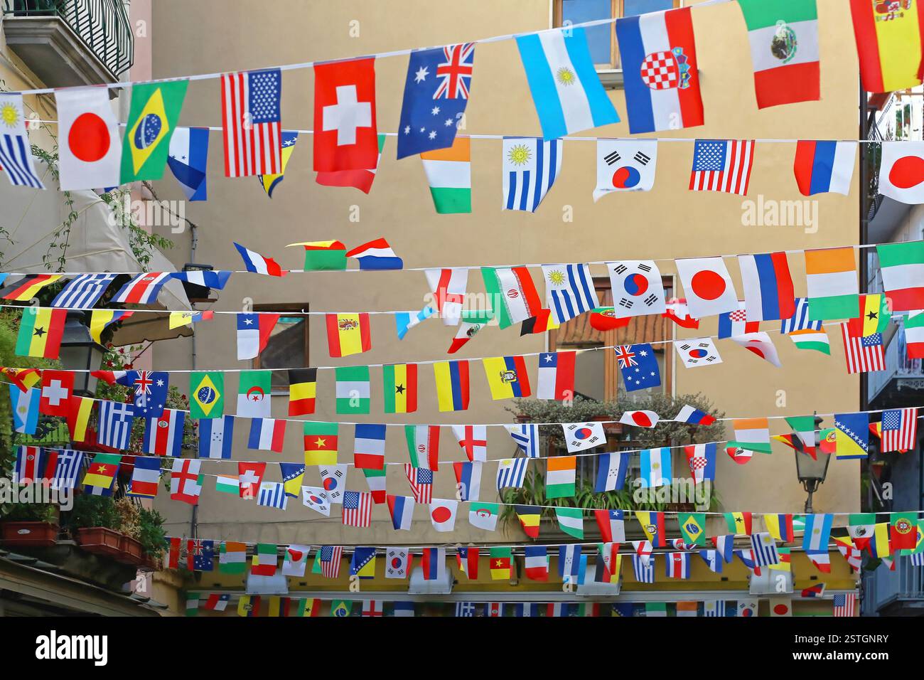 Internationale Fahnen Stockfoto