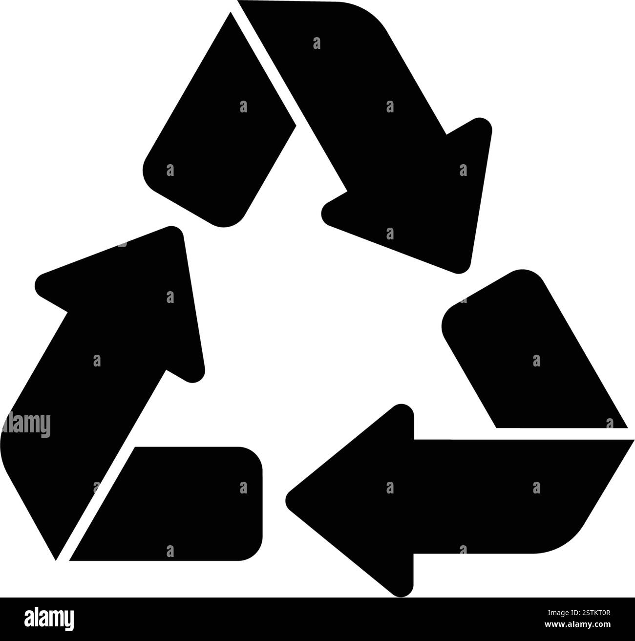 Schwarzes Symbol mit Recycling-Symbol für umweltfreundliche Initiativen. Stock Vektor