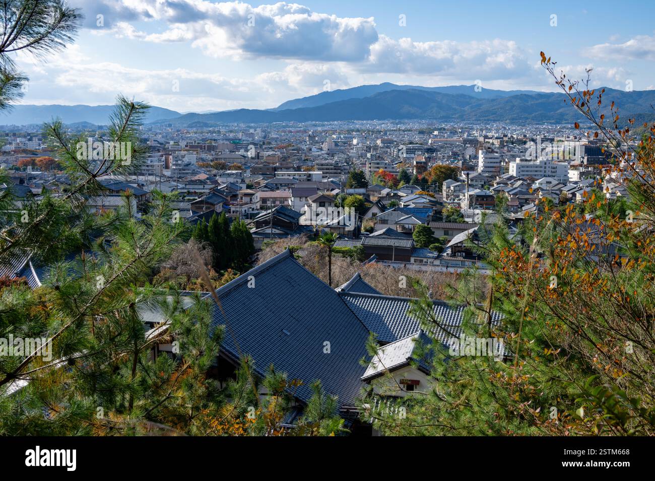Enko-JI Temple Garden Blick auf Kyoto, Japan Stockfoto