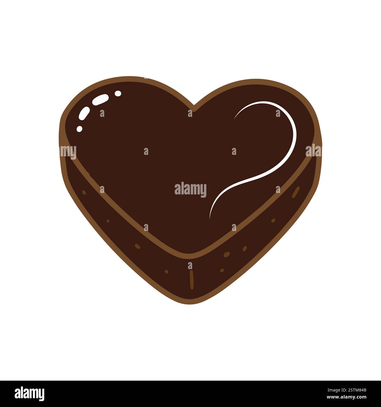 Herzförmiges Schokoladengeschenk – Süßes und glänzendes Dessert Illustration Stock Vektor