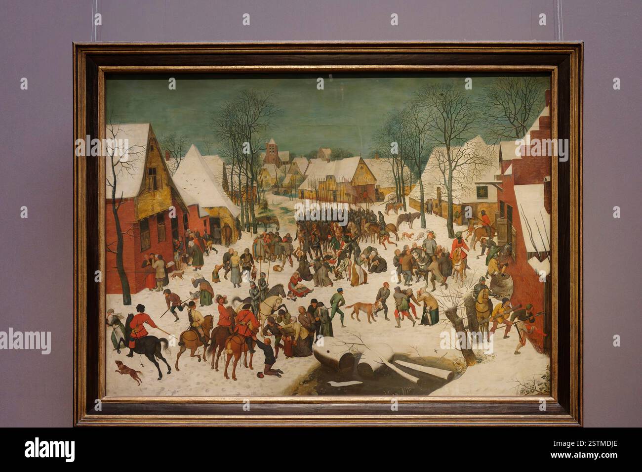Wien, Österreich. Kunsthistorisches Museum Wien im 1. Bezirk, Pieter Bruegel der ältere, (um 1525/1530 wahrscheinlich in Breda † 9. September 1569 in Brüssel, Spanische Niederlande), Massaker an Unschuldigen, letztes Viertel des 16. Jahrhunderts, Öl auf Eiche Stockfoto