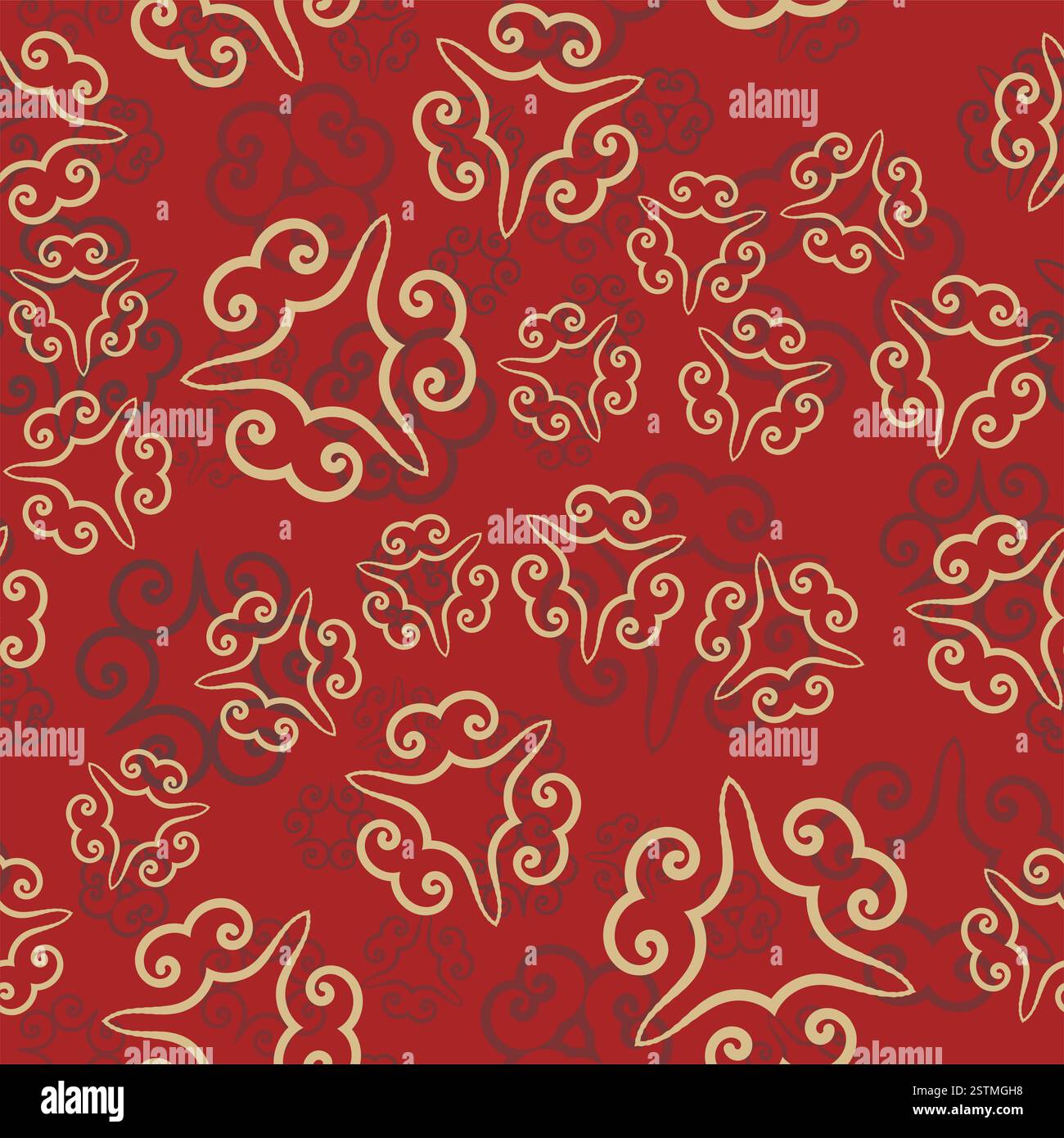 Nahtloses Muster auf Rot. Vintage-Dekorationselemente. Handgezeichneter Hintergrund islamische, arabische, indische, osmanische Motive. Perfekt für Stockfoto