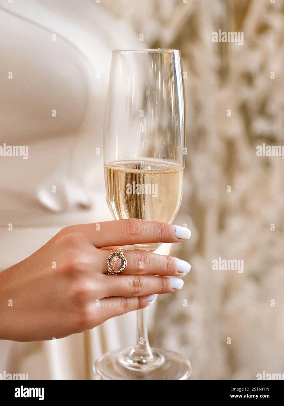 Ein Glas Campagne aus Murano Italien Stockfoto