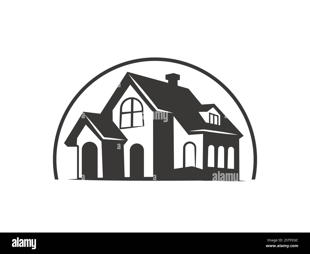 Real Estate Silhouette Logo, Real Estate Logo Icon, Haus Logo, Eigenschaft Logo Vektor, Immobilien Logo Design. Stock Vektor