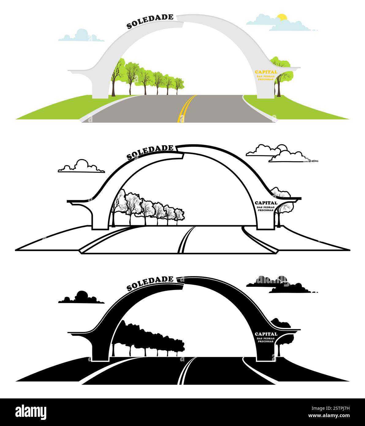 Soledade Portico, Rio Grande do Sul, Brasilien Stock Vektor