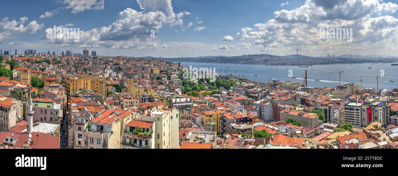 Top Panoramablick auf Beyoglu Viertel in Istanbul, Türkei Stockfoto