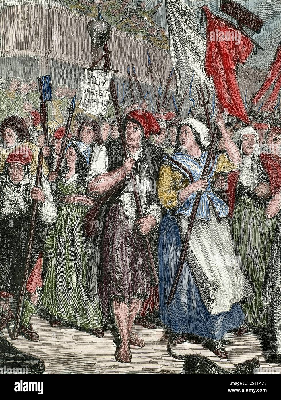 Französische Revolution. Sains-Culottes. Invasion der Versammlung, 20. Juni 1792. Stich von Blanpain nach einem Entwurf von Hippolyte de la Charlerie. Stockfoto