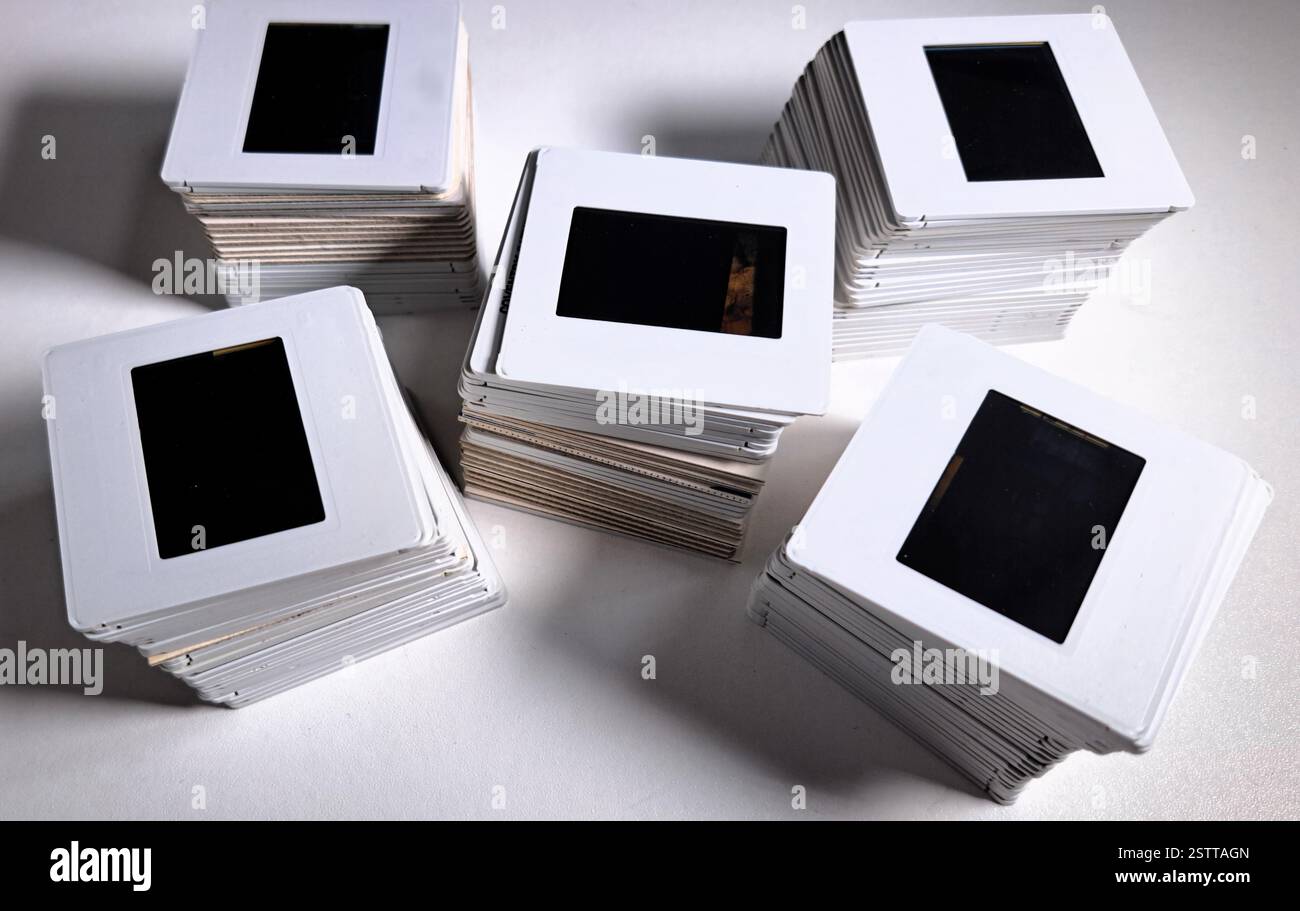 Präsentationsfolien für Vintage-Fotografie in Farbe Stockfoto