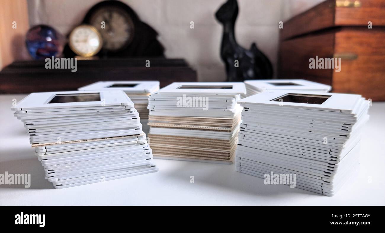 Präsentationsfolien für Vintage-Fotografie in Farbe Stockfoto