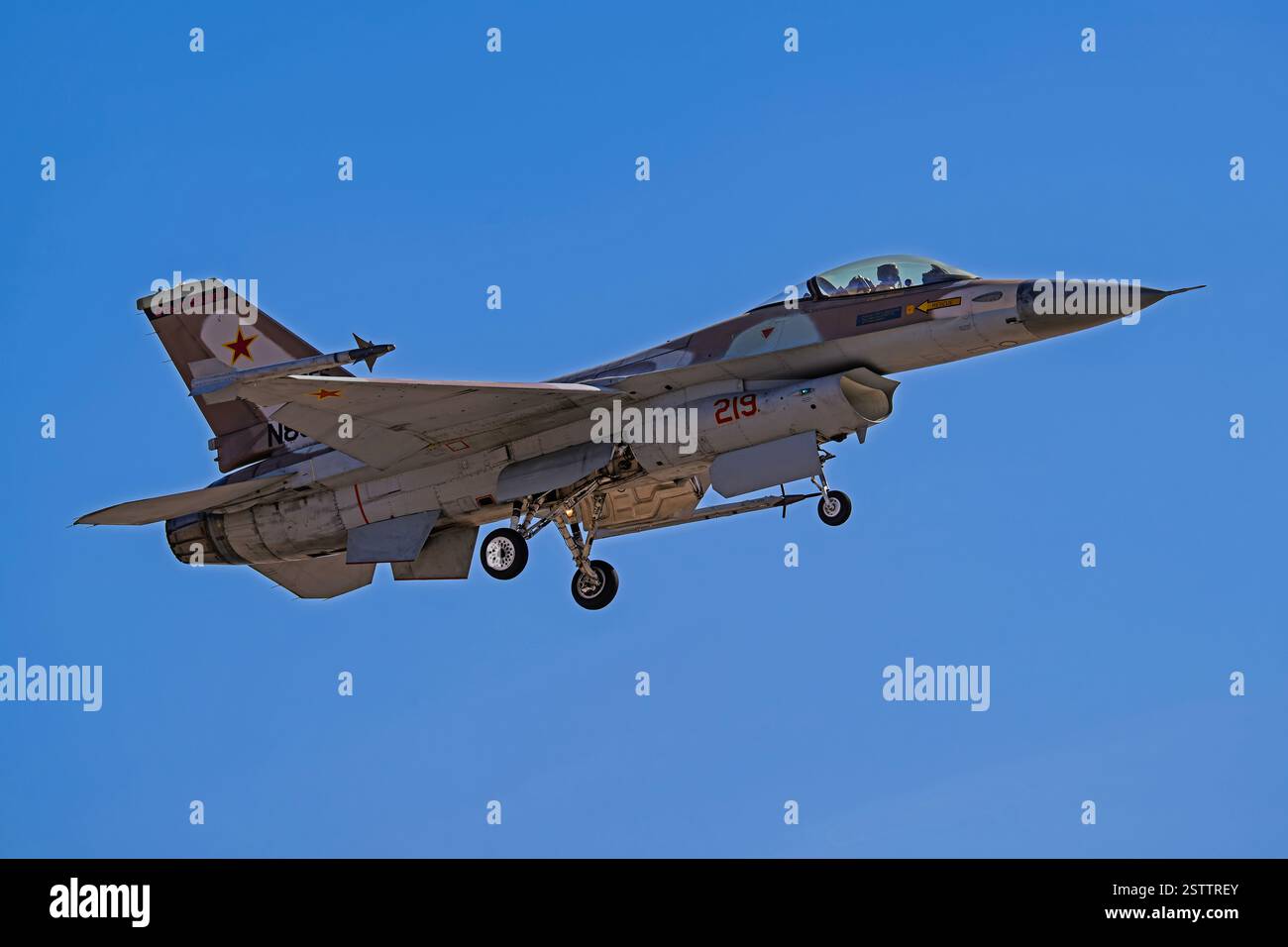 Luke Air Force Base 2-18-2025 Glendale AZ USA Lockheed Martin F-16A N861TA von Top Aces, die nach einem Trainingsflug zu Luke AFB zurückkehren Stockfoto