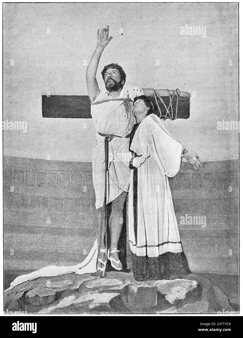 La Martyre von Jean Richepin. Jean Mounet-Sully als Johannes und Jeanne Julia Bartet als Flammeola Stockfoto