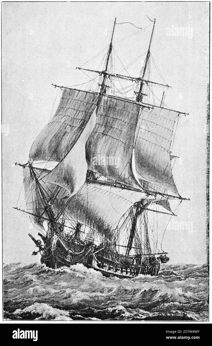 La Pomone (1806) – eine Fregatte der französischen Marine mit 40 Kanonen. Stockfoto