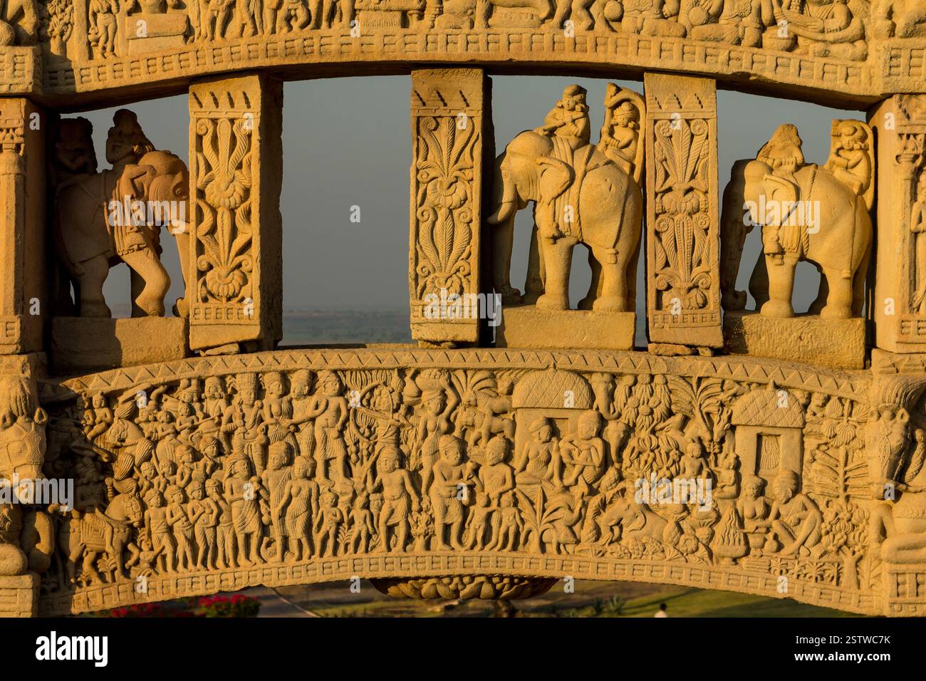 Nördliches Tor zum Great The Stupa in Sanchi Stockfoto