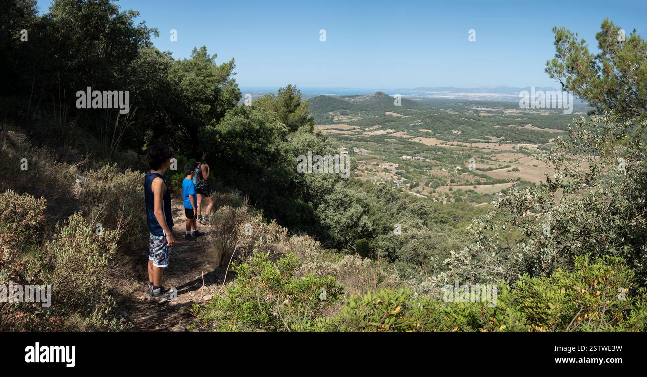 Wandern im Puig de Cura Stockfoto