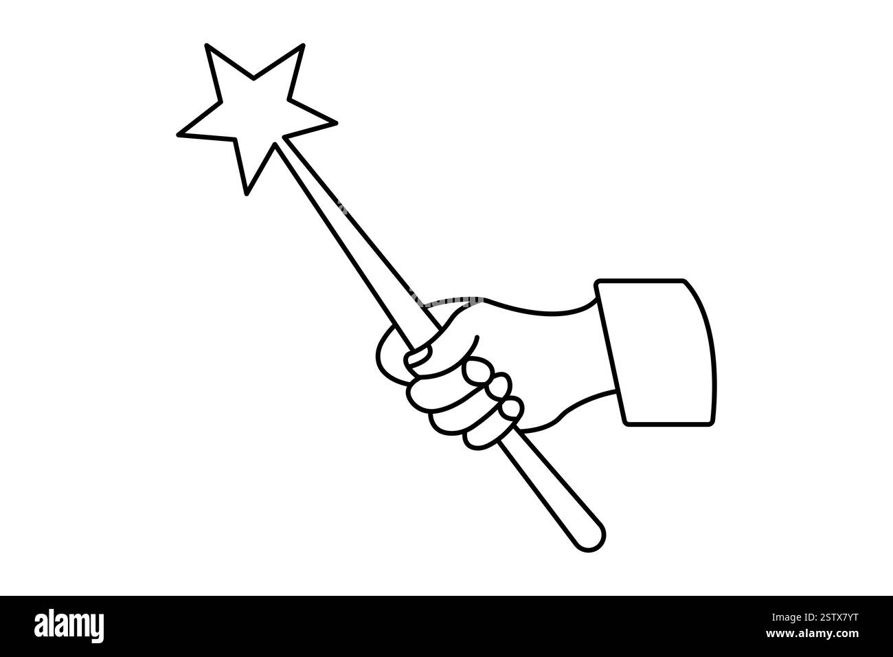 Durchgehende einzeilige Zeichnung der Vektorgrafik der Sternumrandung Stock Vektor