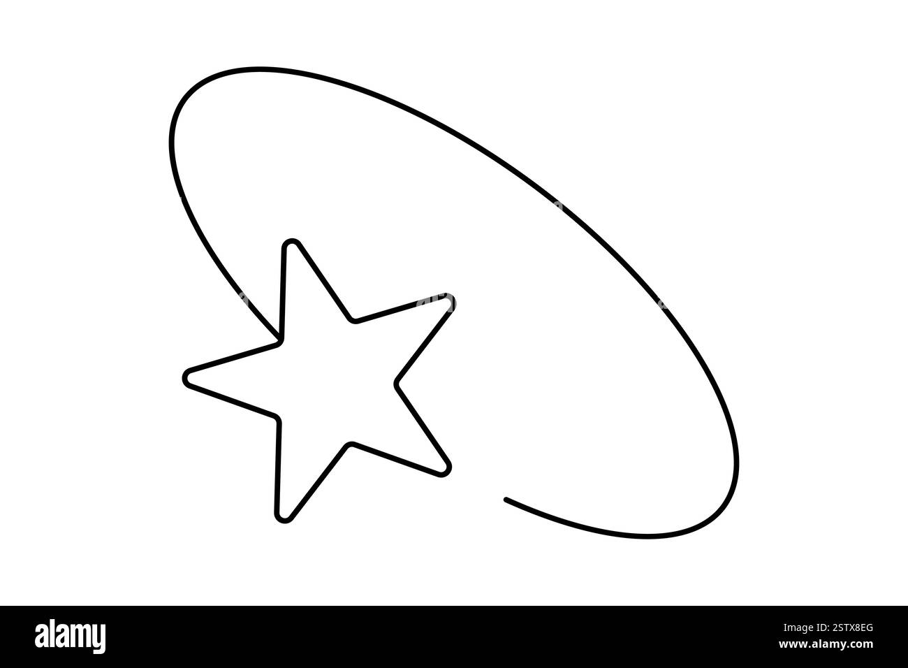 Durchgehende einzeilige Zeichnung der Vektorgrafik der Sternumrandung Stock Vektor
