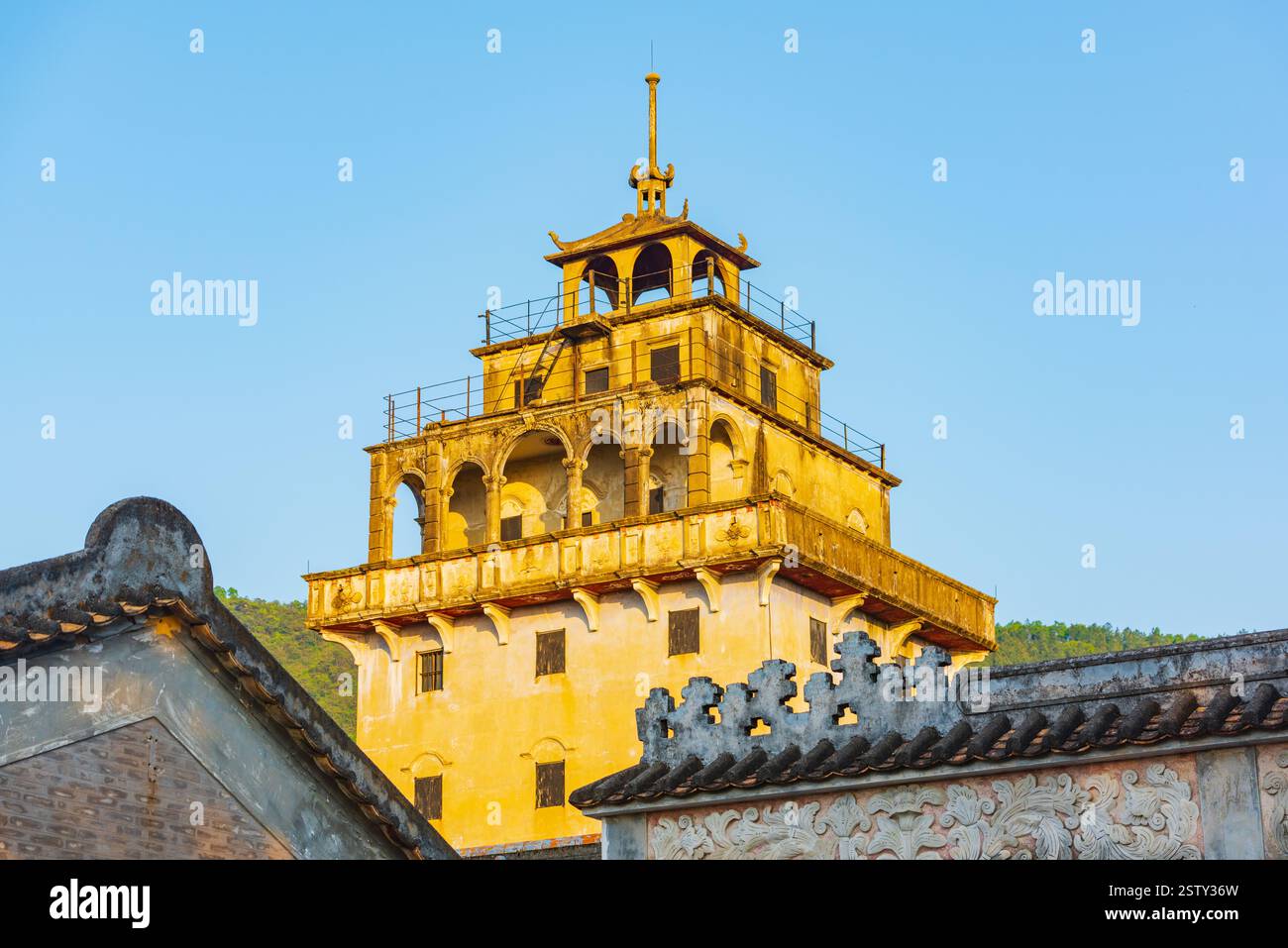 Diaolou Cluster im Dorf Zili, Kaiping, Jiangmen, Guangdong Stockfoto