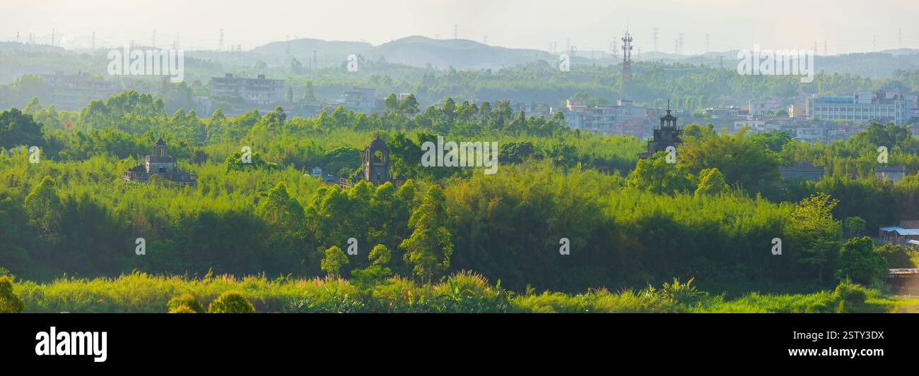 Diaolou Cluster im Dorf Zili, Kaiping, Jiangmen, Guangdong Stockfoto