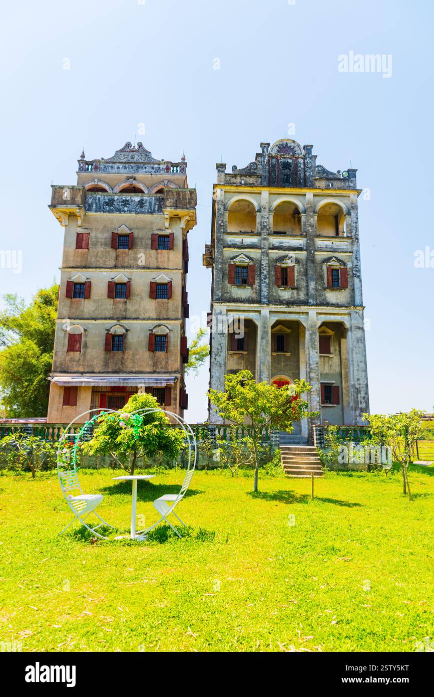 Diaolou Cluster im Dorf Zili, Kaiping, Jiangmen, Guangdong Stockfoto