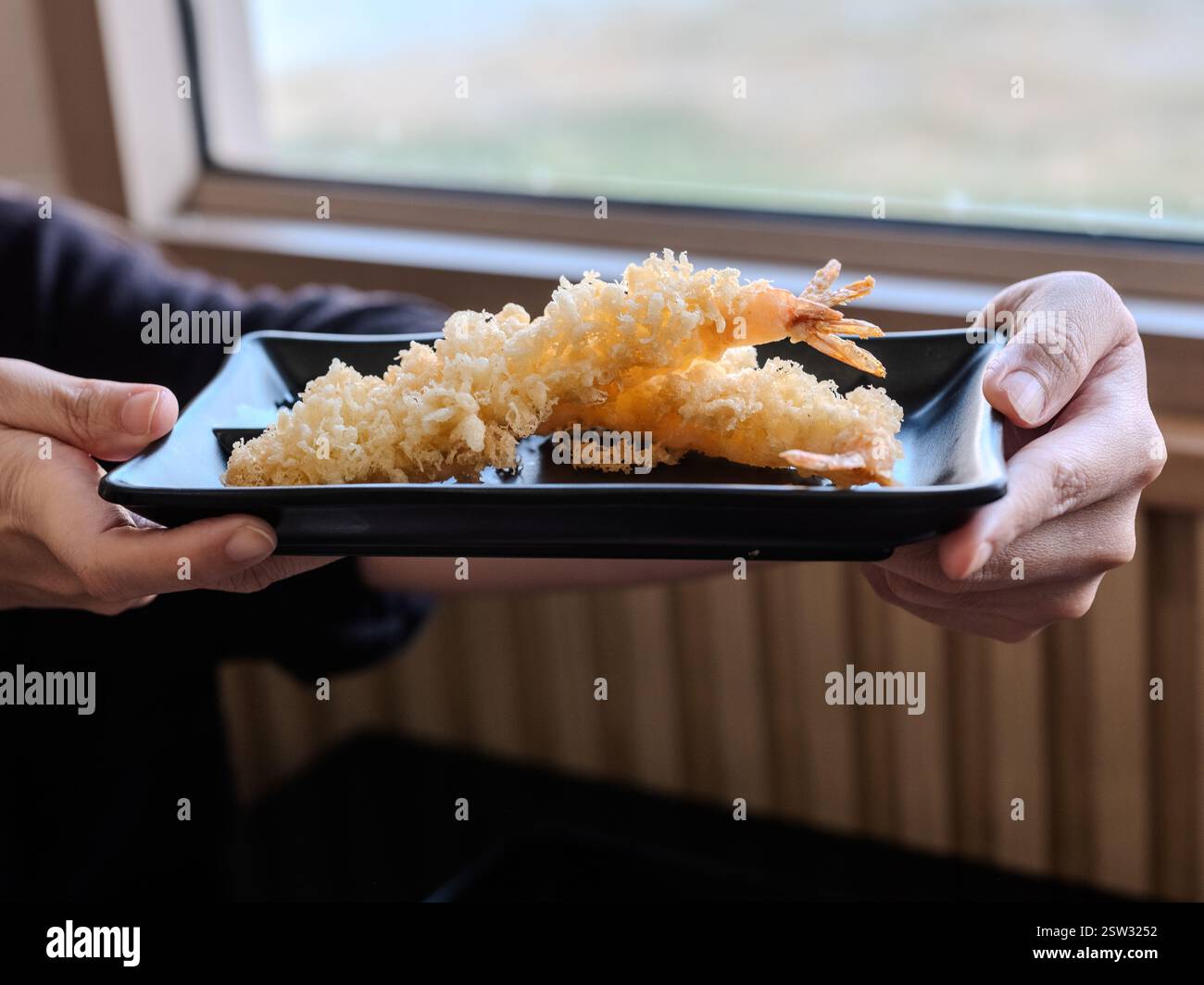 Frittierte Garnelen Tempura, traditionelles japanisches Essen Stockfoto