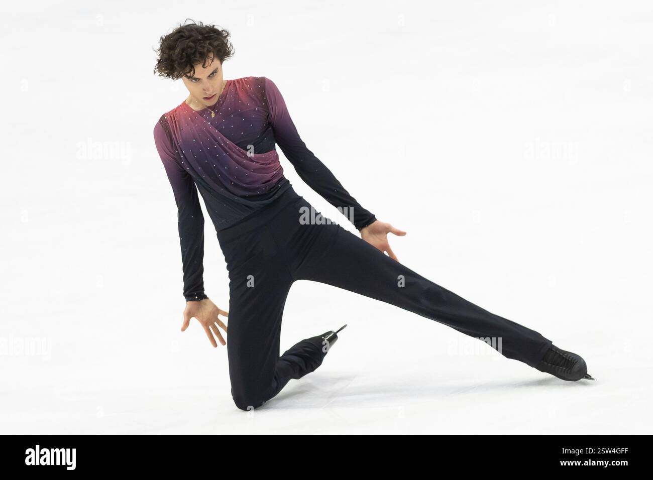 Mailand, Italien. Februar 2025. Nikolaj MEMOLA (ITA) während des Men Free Program of Road to 26 Trophy im Unipol Forum, Assago (MI), Italien am 20. Februar 2025 während des Eislaufsports - Road to 26 Trophy, Eislaufwettbewerb in Mailand, Italien, 20. Februar 2025 Credit: Independent Photo Agency/Alamy Live News Stockfoto