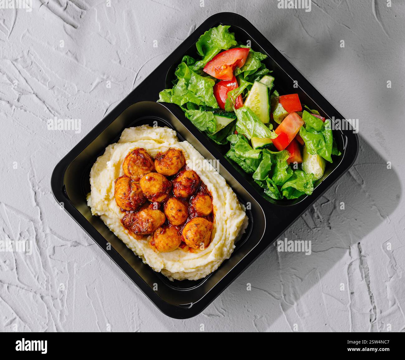 Gesunde gegrillte Garnelenmahlszubereitung Stockfoto