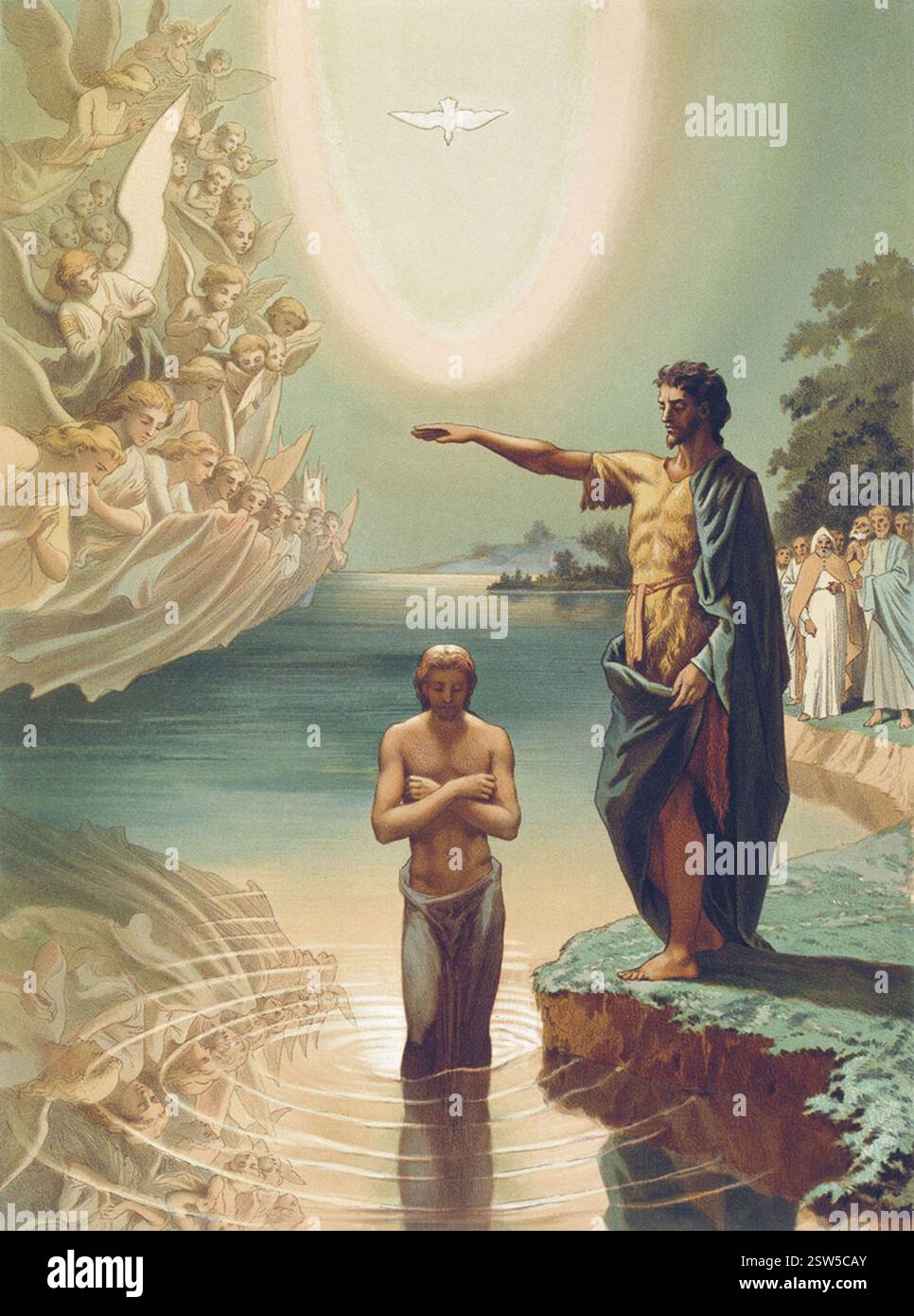 Grigori Gagarin, ca. 1840–1850 - die Taufe Christi durch Johannes den Täufer Stockfoto