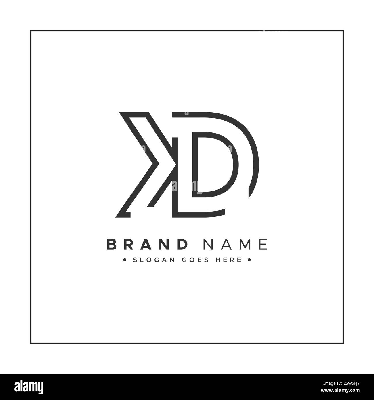 KD Minimal Vector Logo – Simple Business Logo für Monogramm K und D Stock Vektor